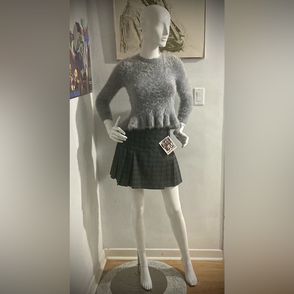 Empire Records Costume - Blue Faux Mohair Top and Vintage Blue Plaid Kilt